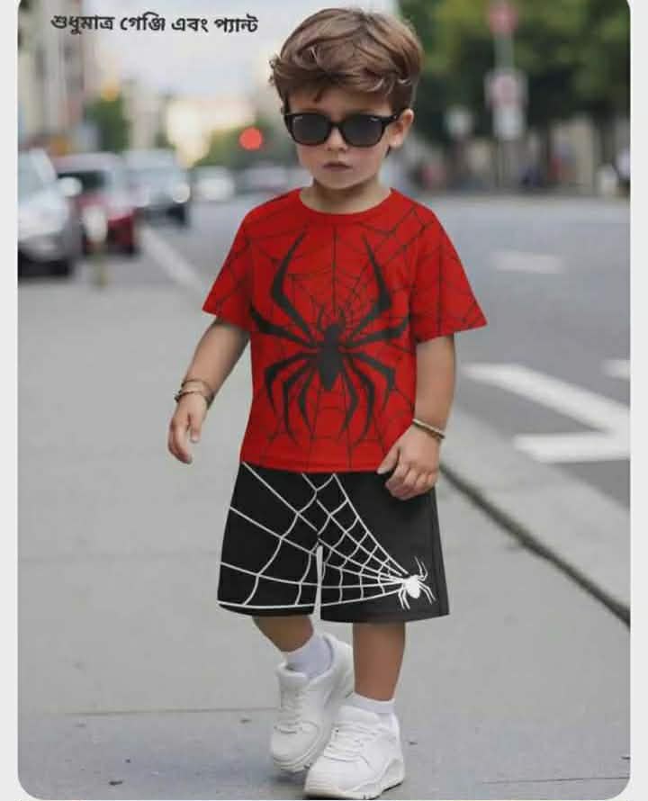 Spider printed baby set
